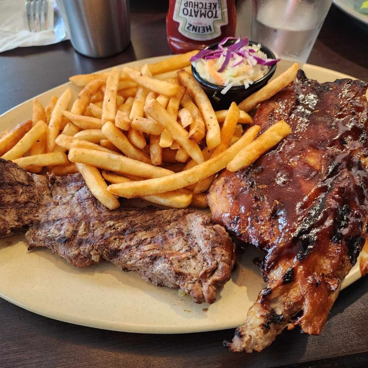 baby back ribs and steak