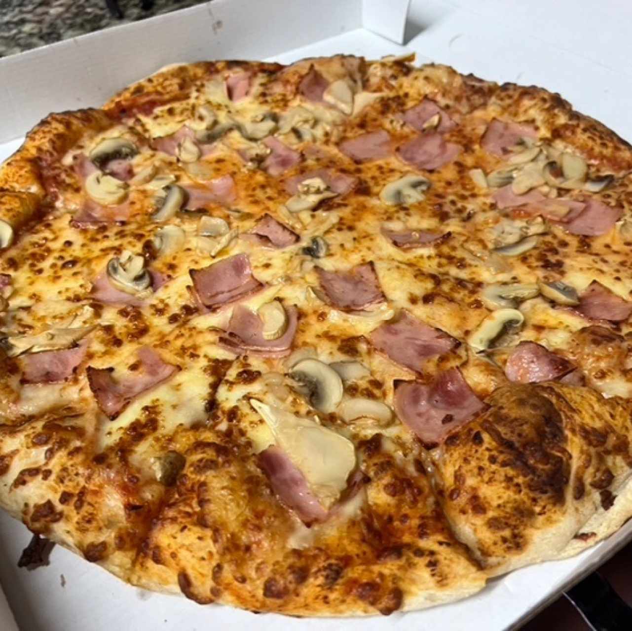 Pizza de Jamon y hongo