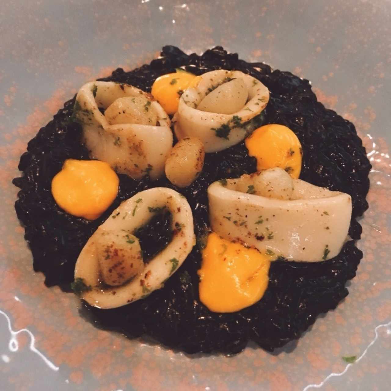 risotto negro con calamares