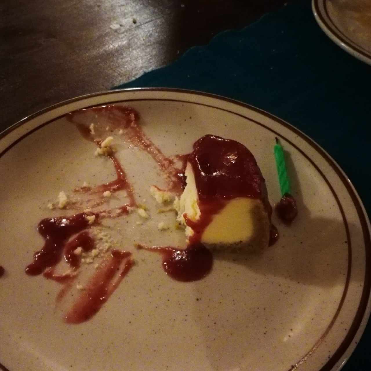 lo que quedó del cheesecake