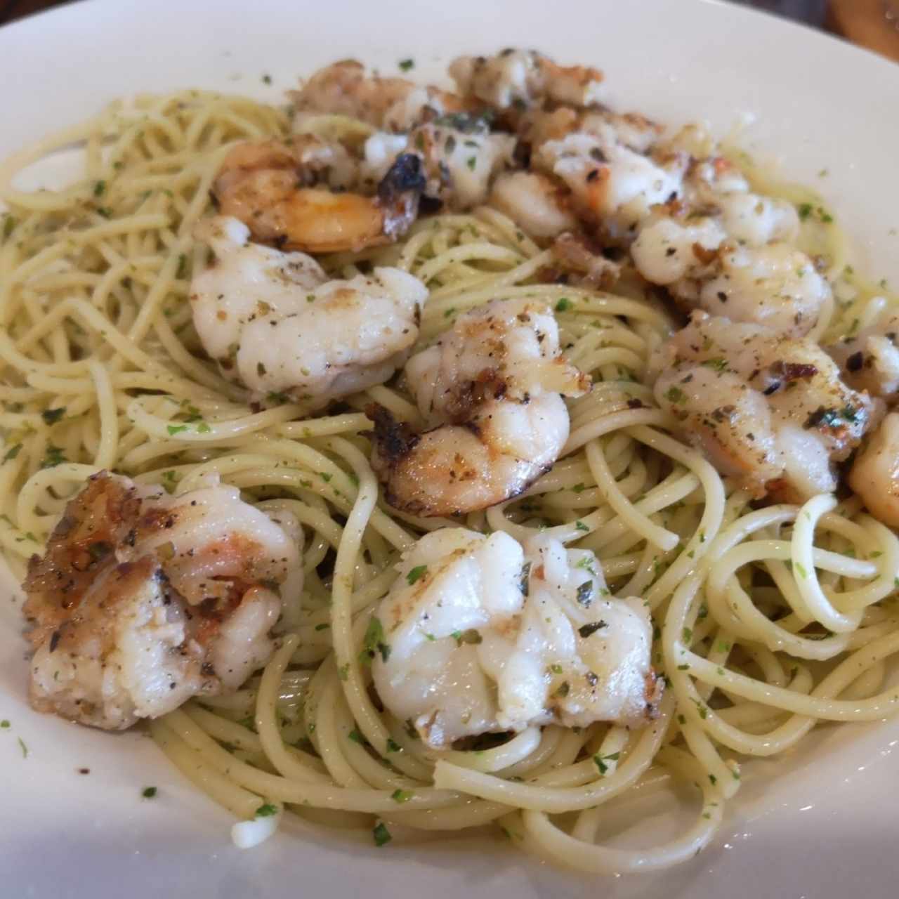 Spaguetti al Óleo con Camarones 