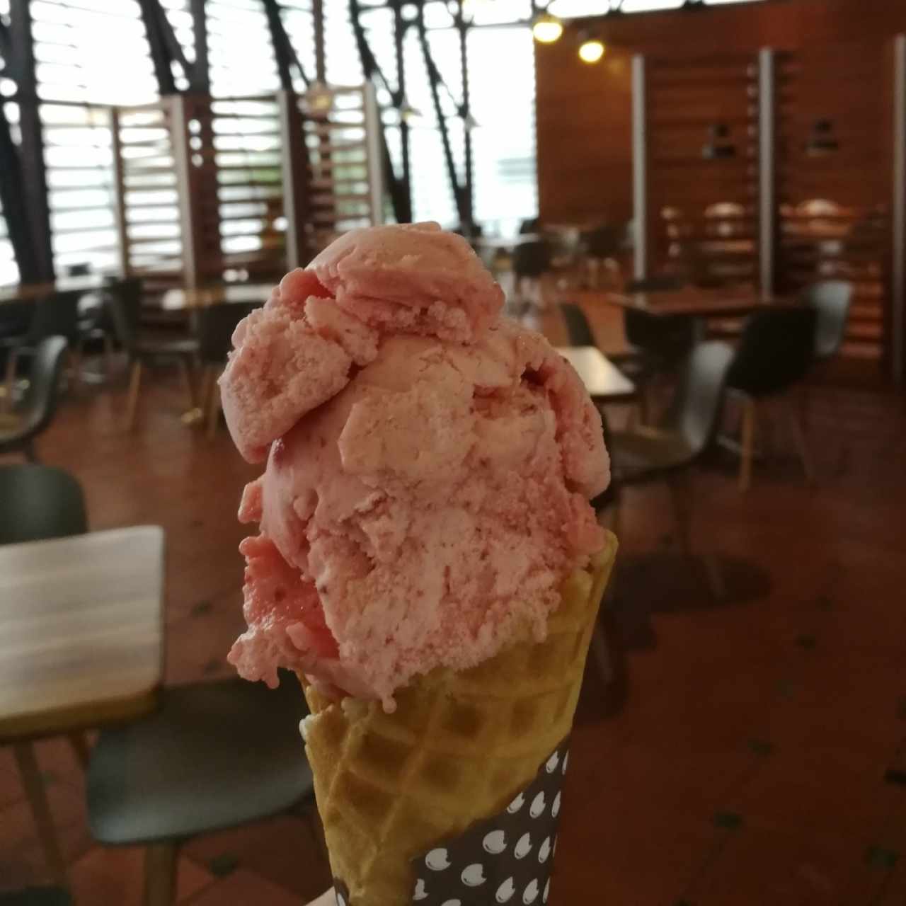 Cono de sorbeto de fresa