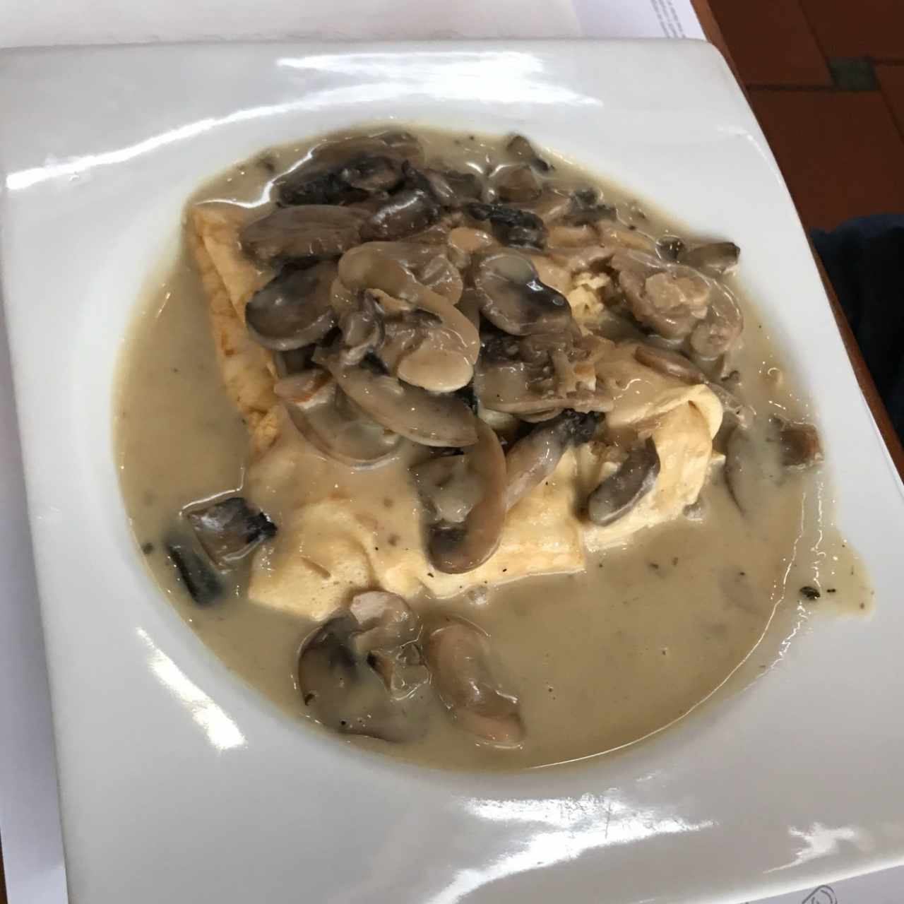 Pollo con Champiñones o Esparragos crepe