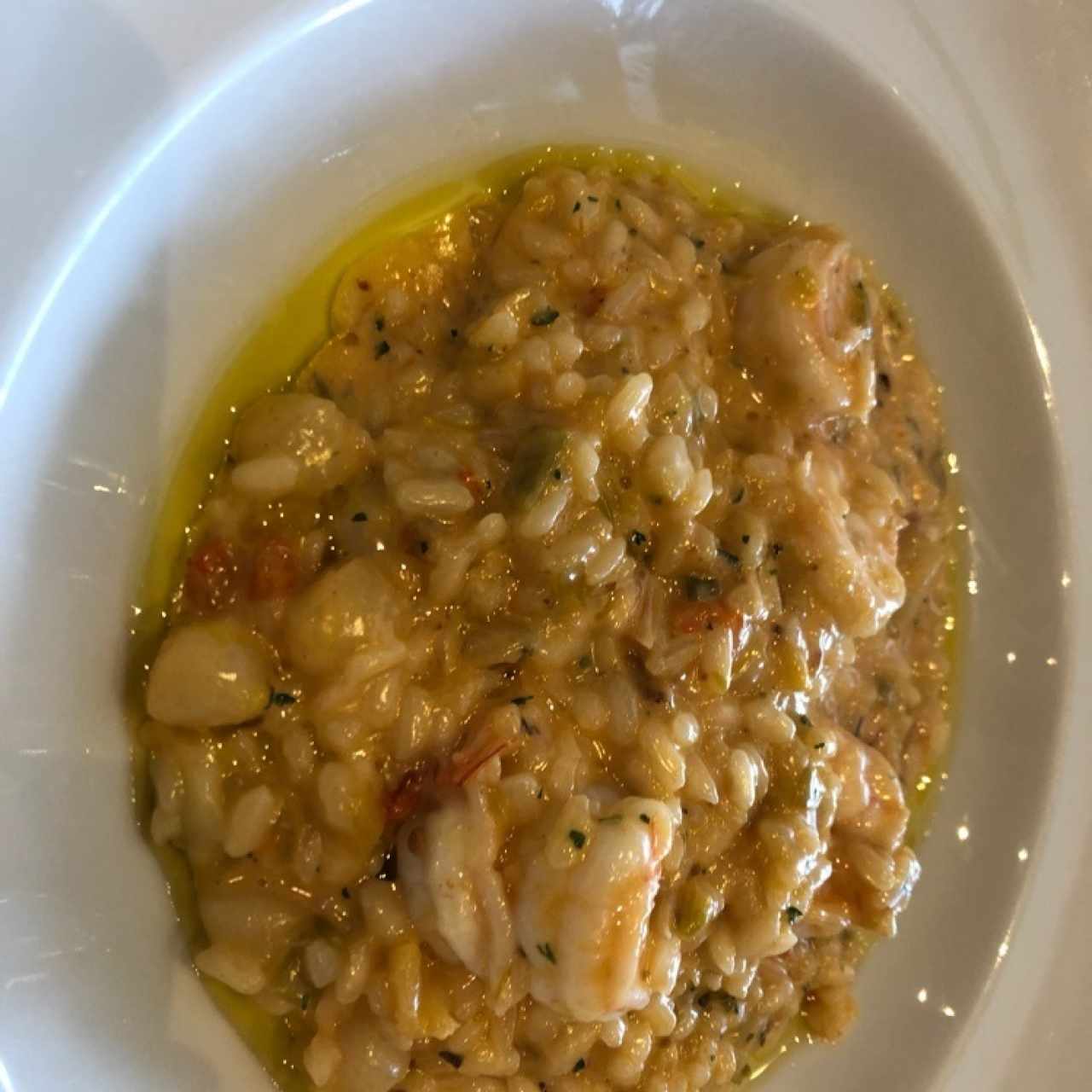 rissotto con camarones