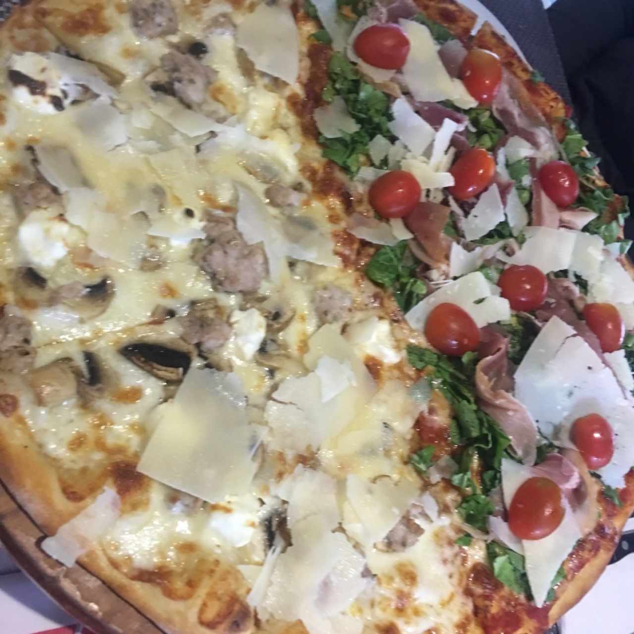 pizza de mitad y mitad