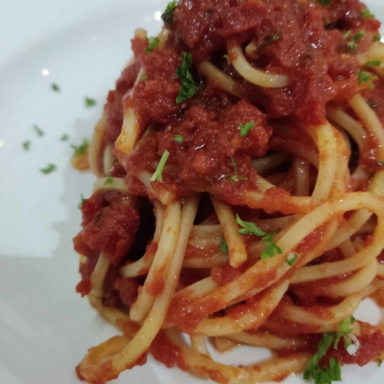 espagueti con salsa napolitana 