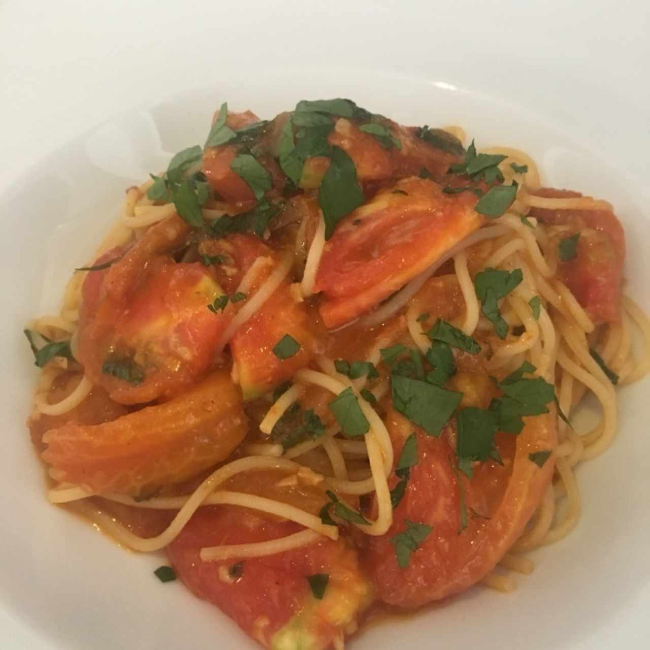 Spagetti en salsa Trapanesa