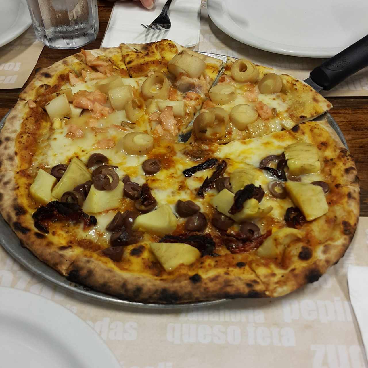 pizza caprichoza y de palmitos