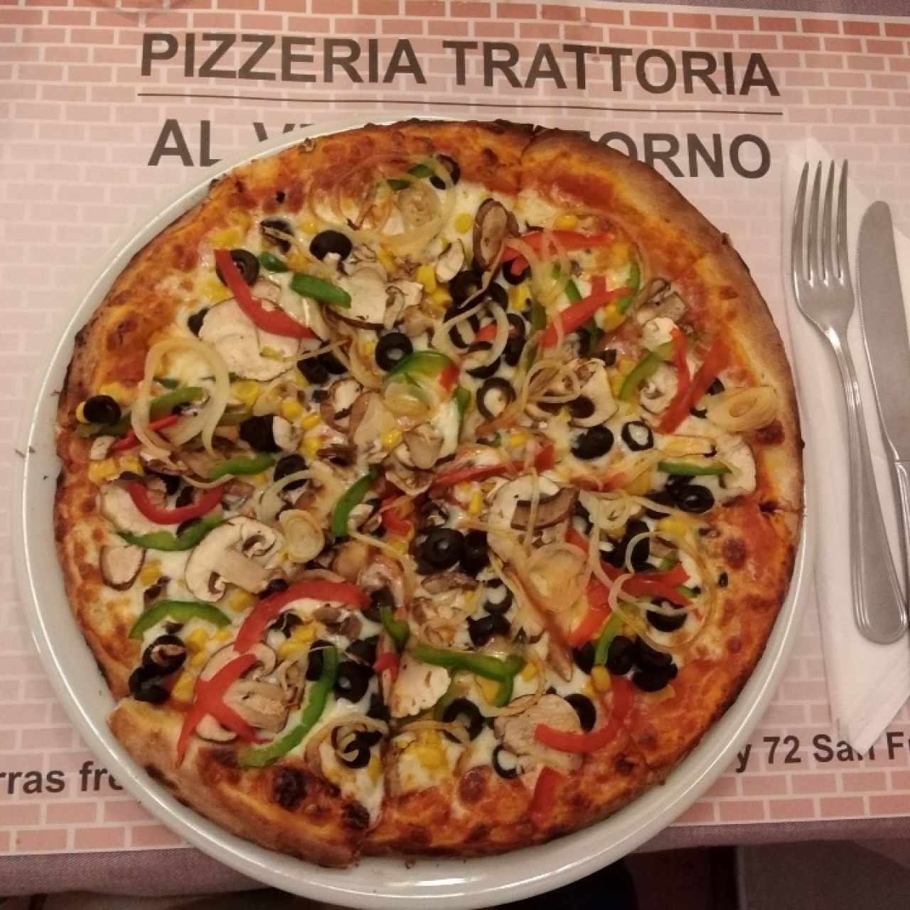 Pizza vegetariana,Tamaño individual