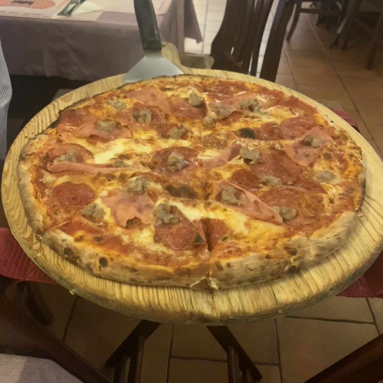 Pizza con jamón, tamaño individual
