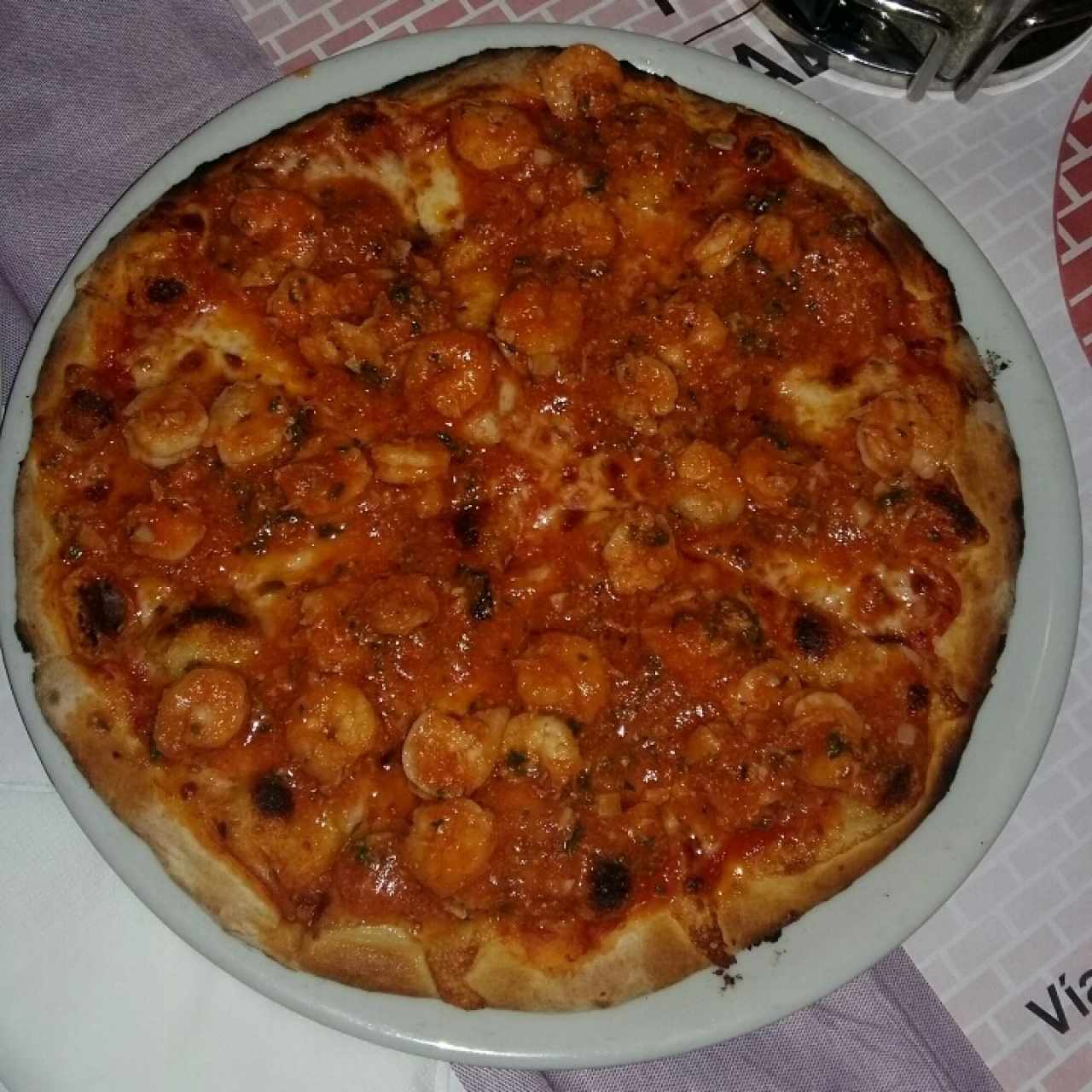 Pizza de camarones