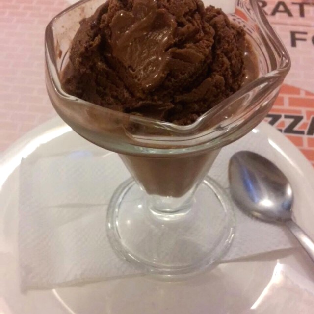 Postre - helado de chocolate