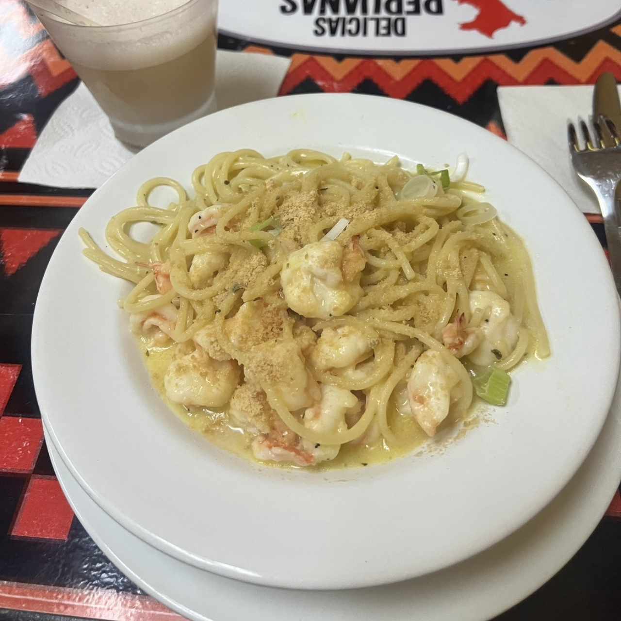 pasta de camarones