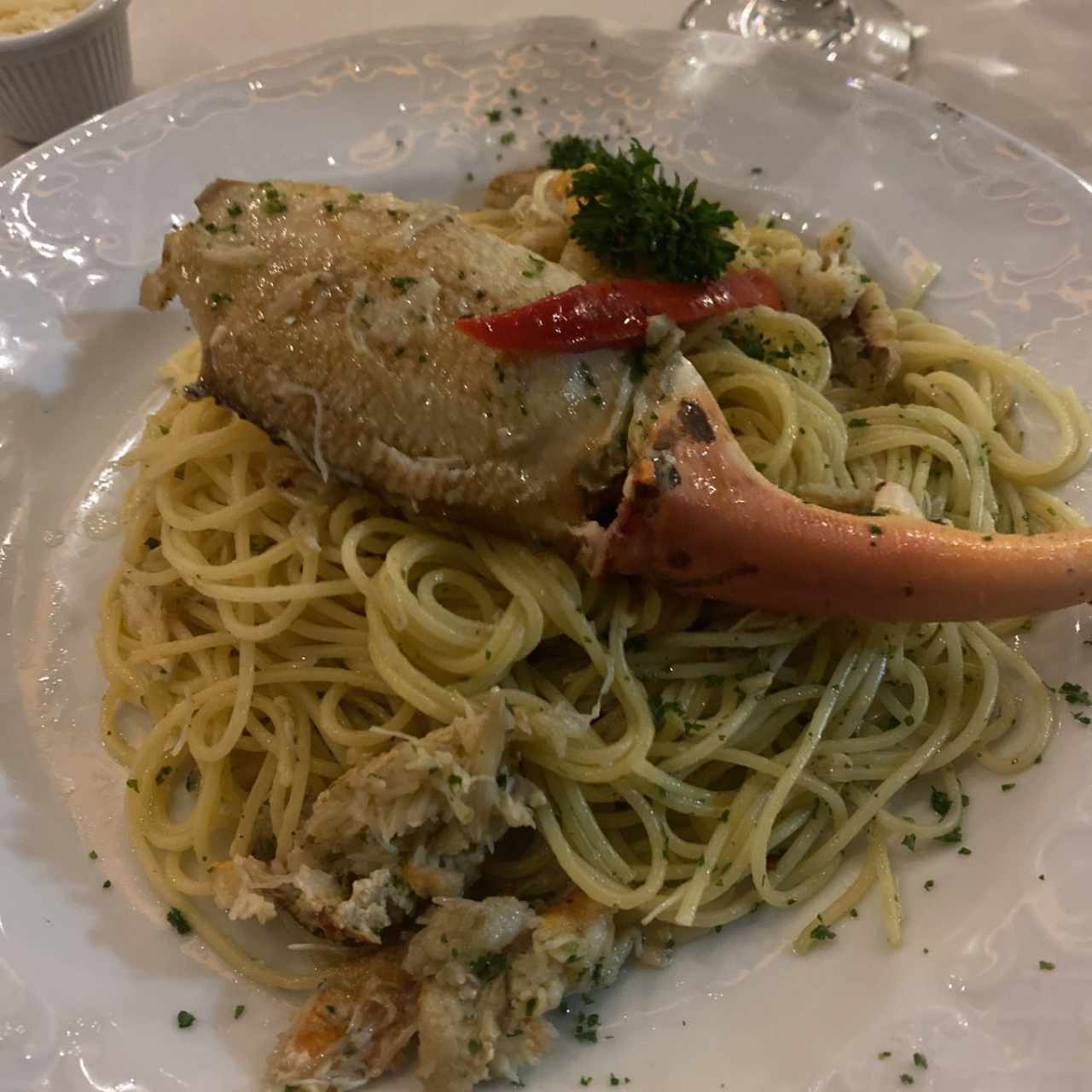 Spaguetti con cangrejo