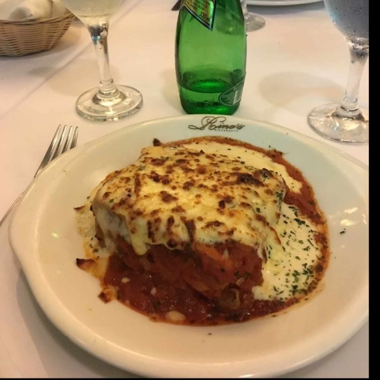 Lasaña de pollo gratinada