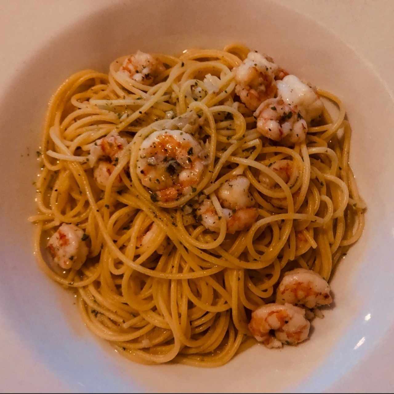 spagetti con camarones 