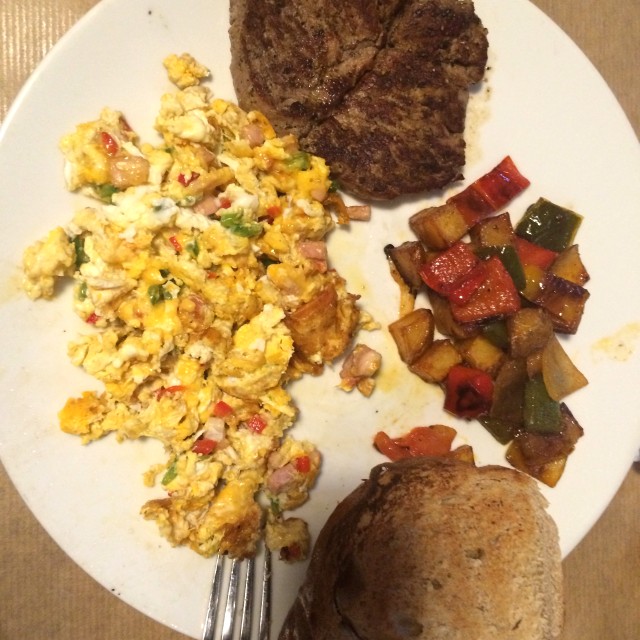 Steak and eggs