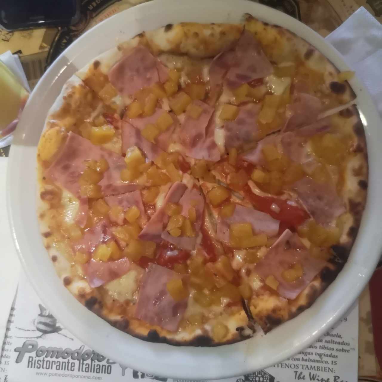  pizza de jamón y piña