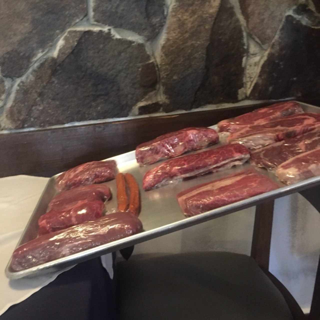 muestra de carnes para la seleccion del cliente