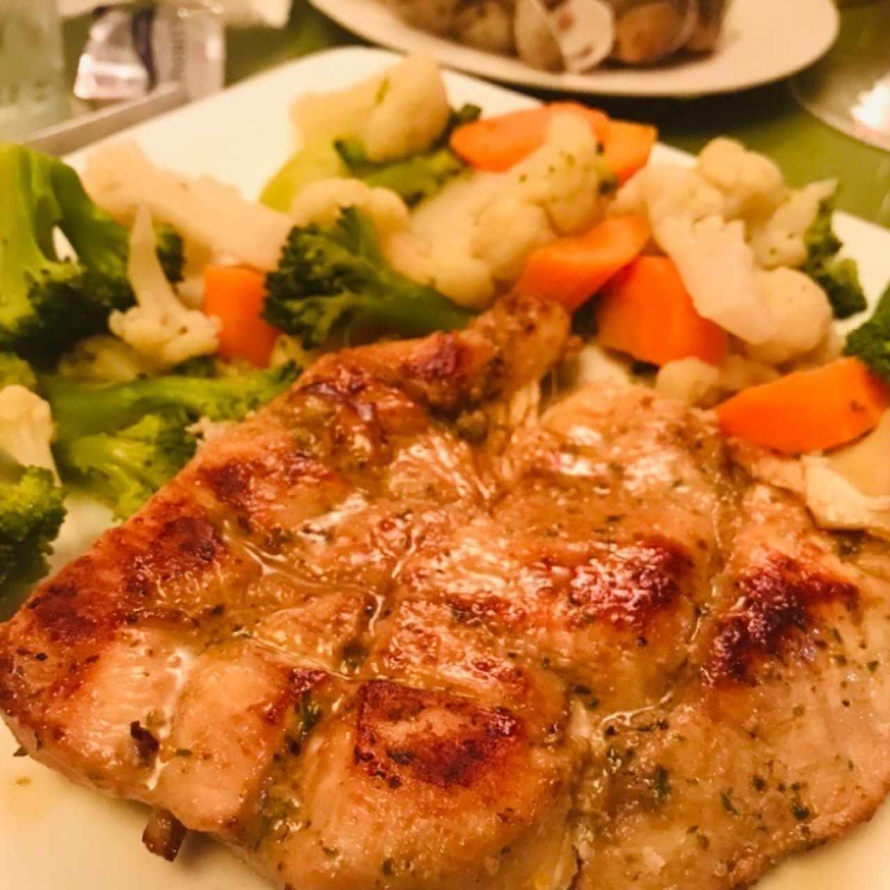 pollo a la plancha con vegetales hervidos 