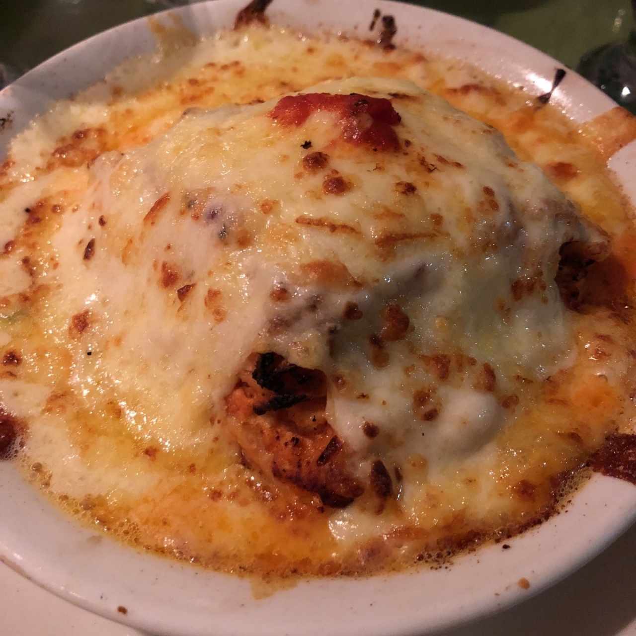 Lasagna de pollo gratinada