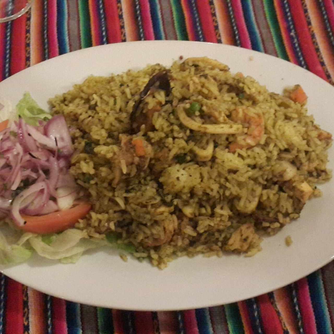 Arroz a la Chiclayana con Maríscos