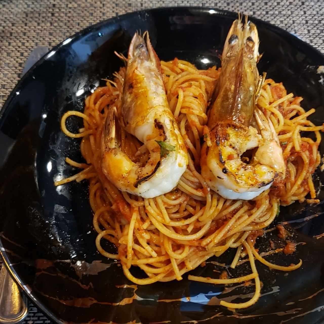 Langostinos Jumbo Spaghetti Pomodoro 😋
