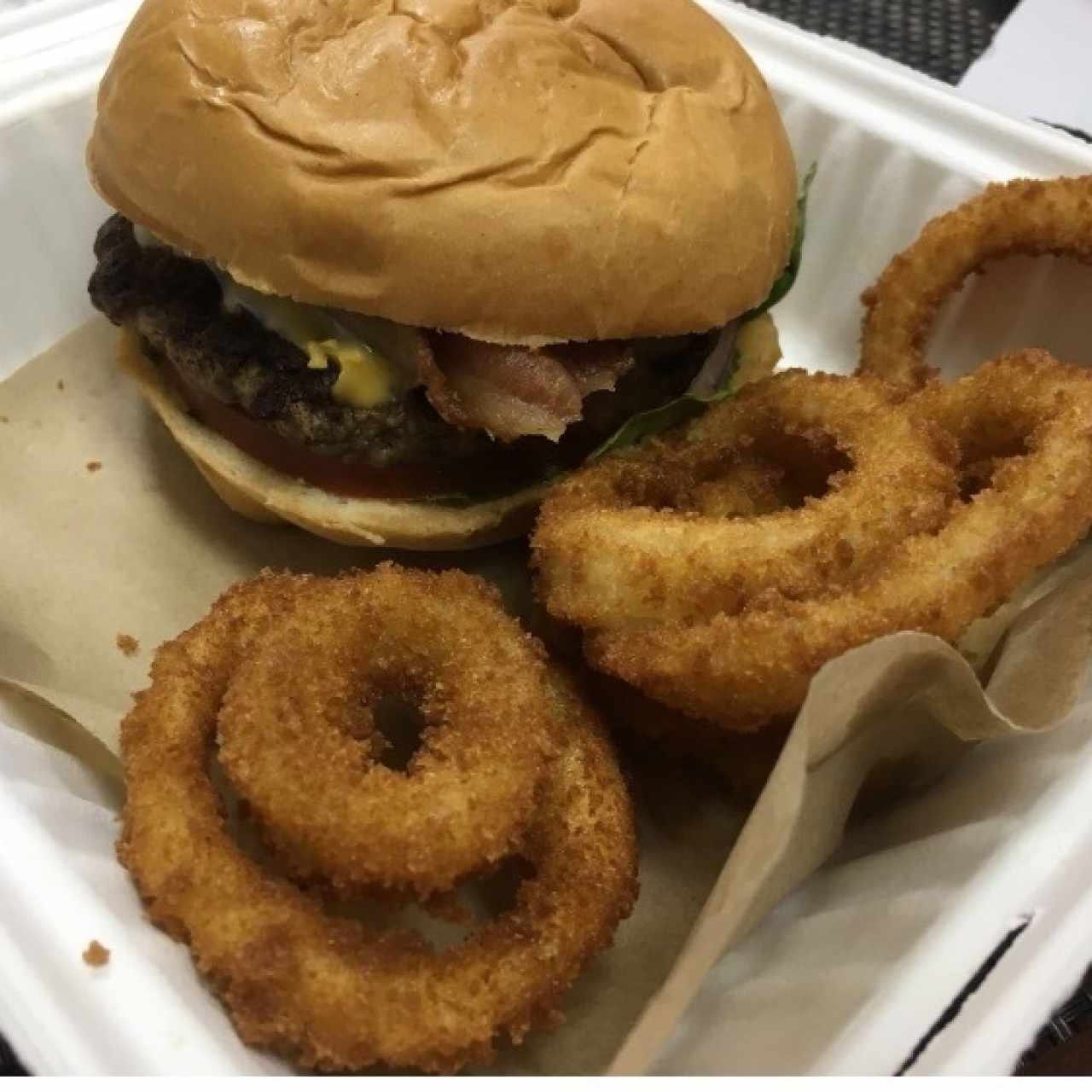 Blue Cheese and Bacon / onion rings