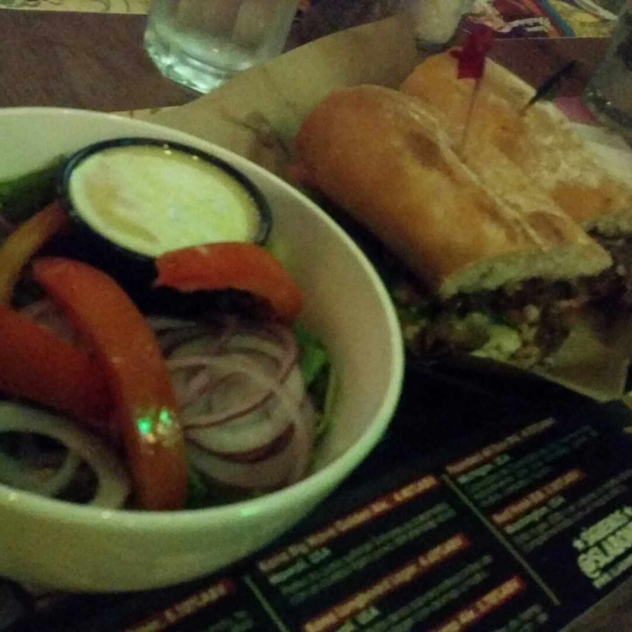 Philly Steak Sandwich with Side Salad