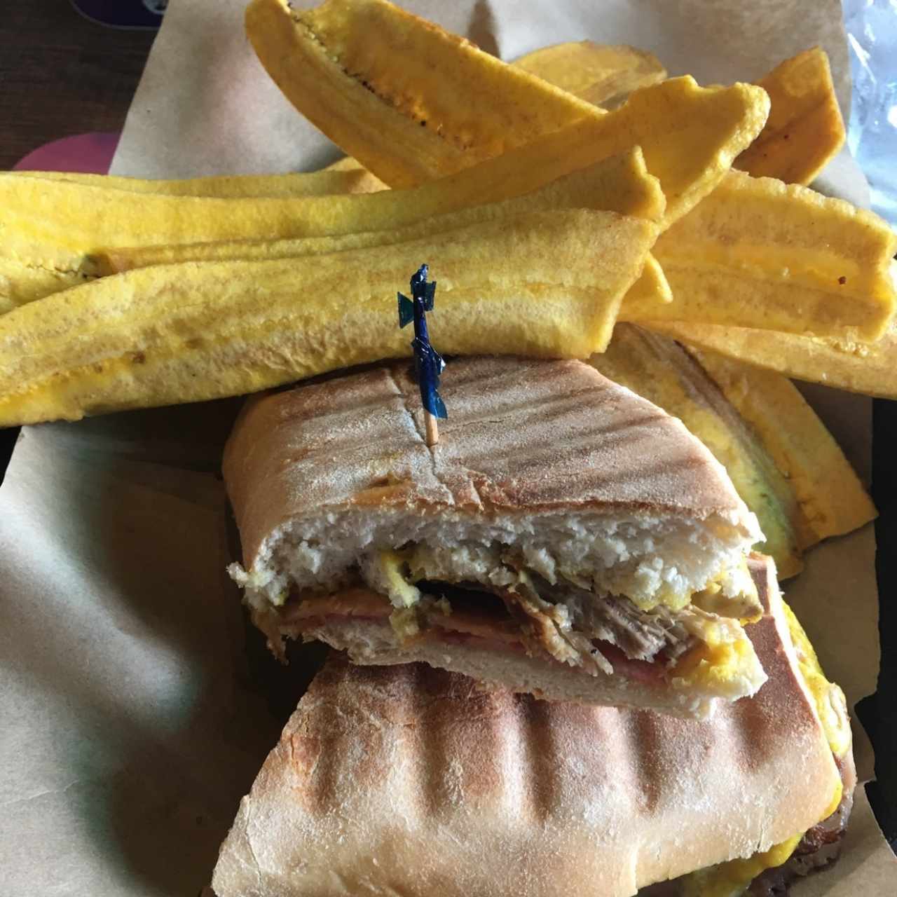 Cuban Sandwich with Plantain chips