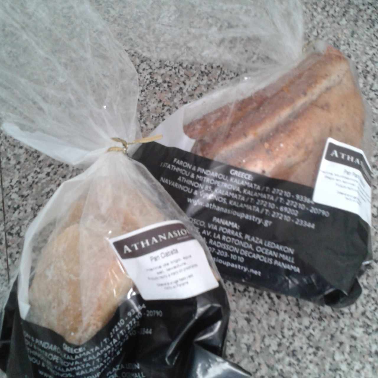 pan ciabatta y pan integral