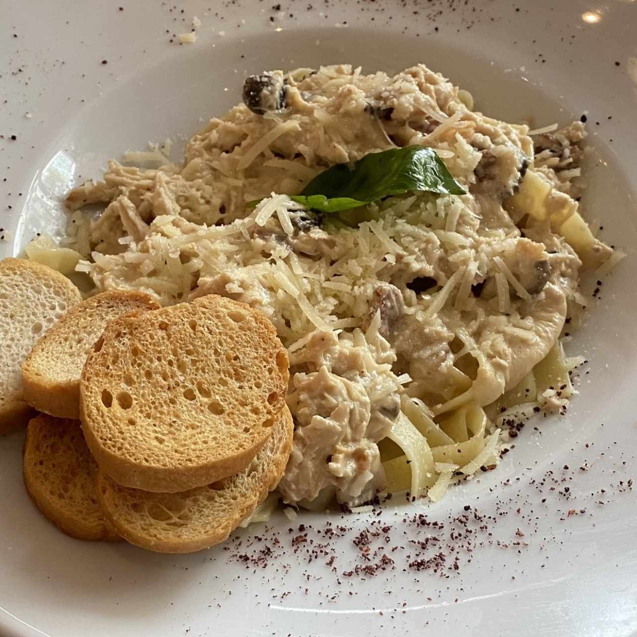 Fetuccini en salsa Blanca