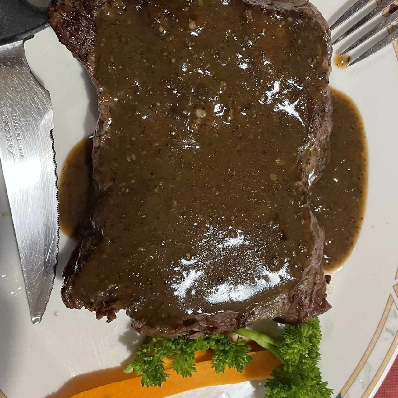 Filete con salsa Pimienta