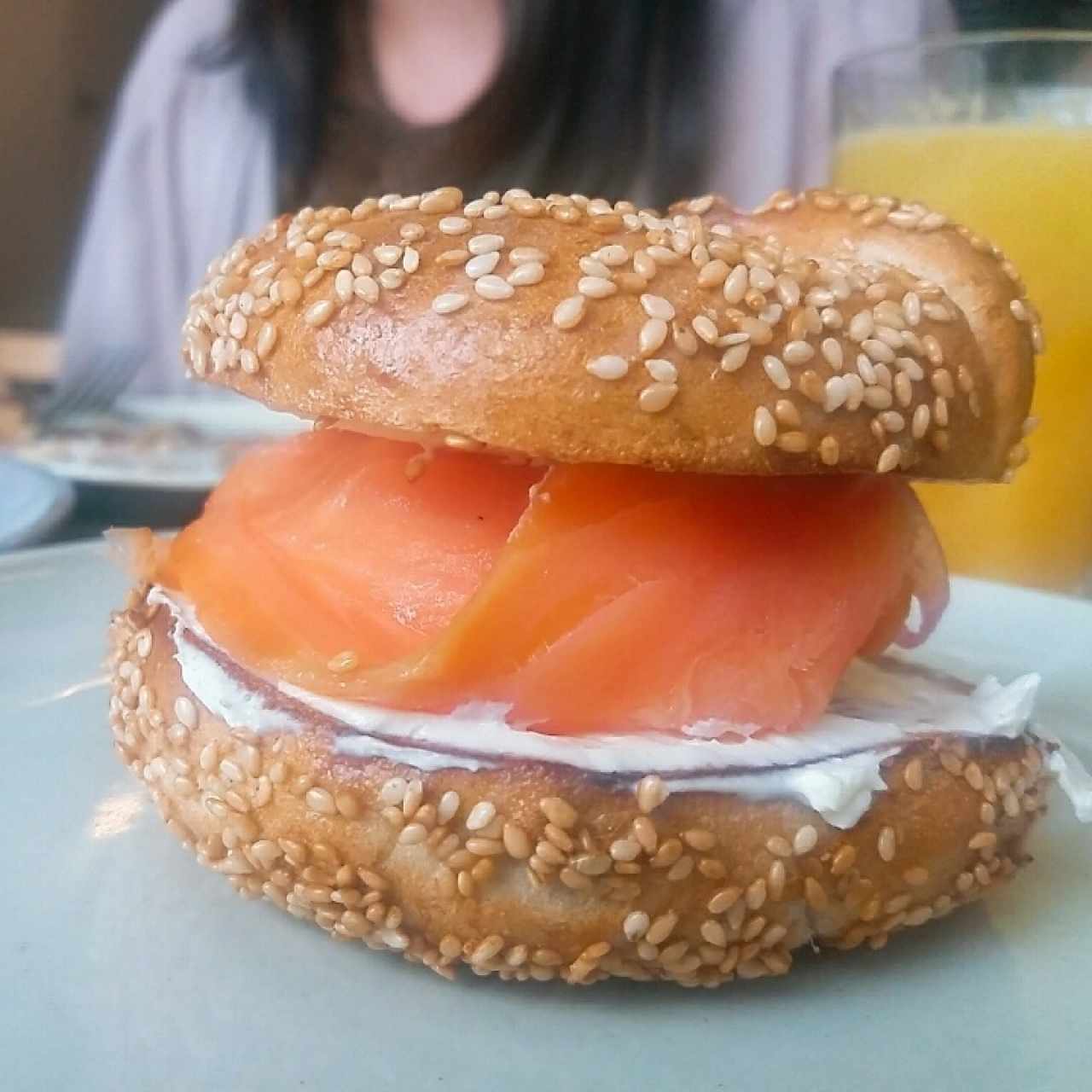 bagel y salmon