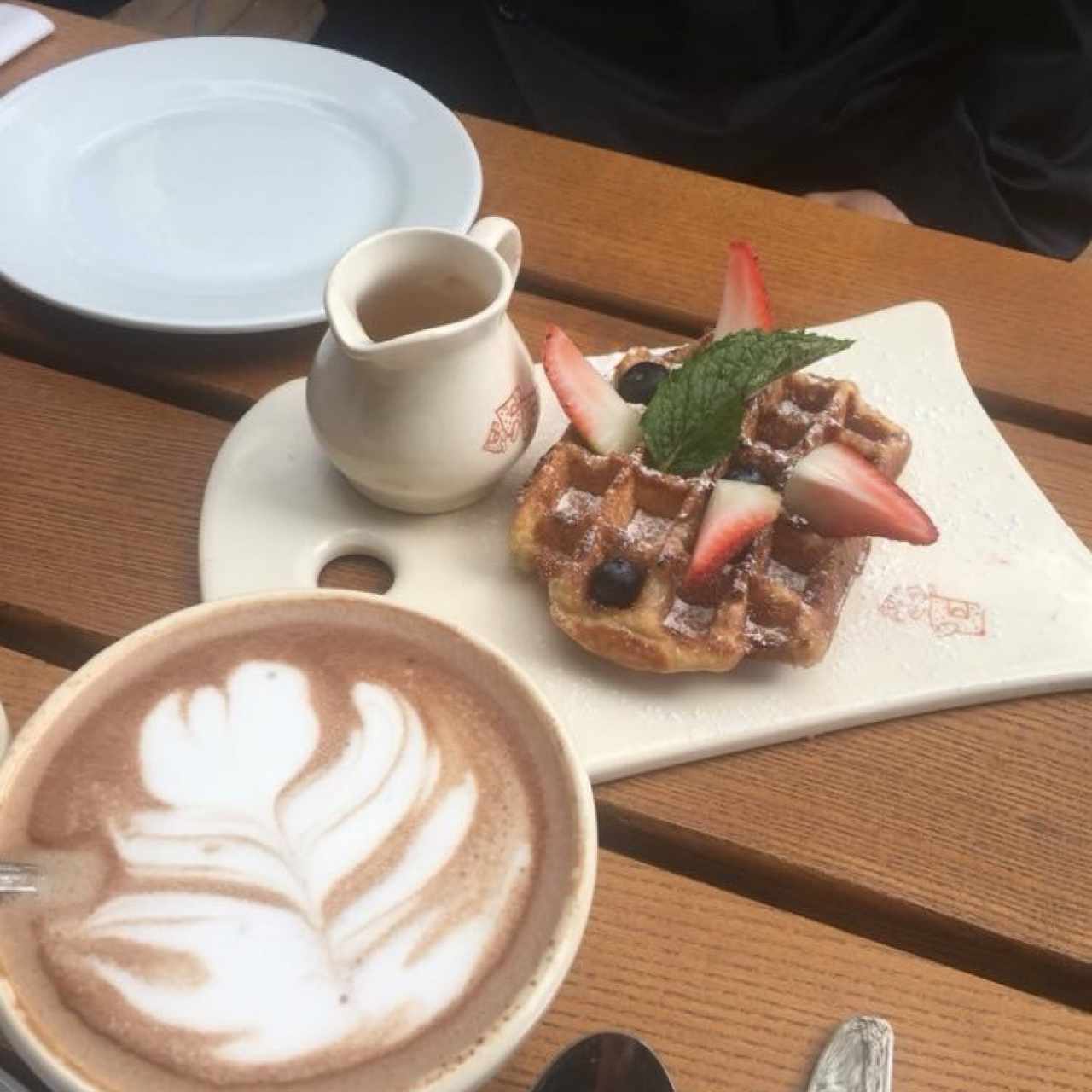 Belgian Waffle with Hot Chocolate