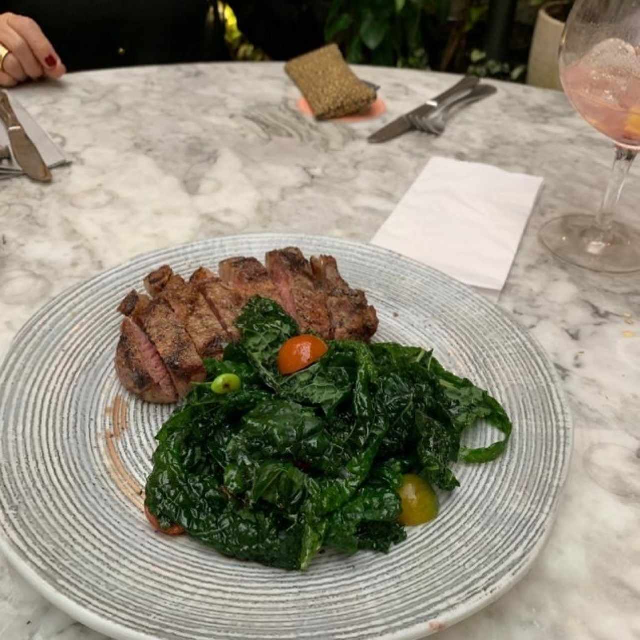 entrecote with kale 