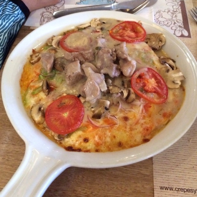 Pita vegetariana con adicion de ternera Restaurante Crepes