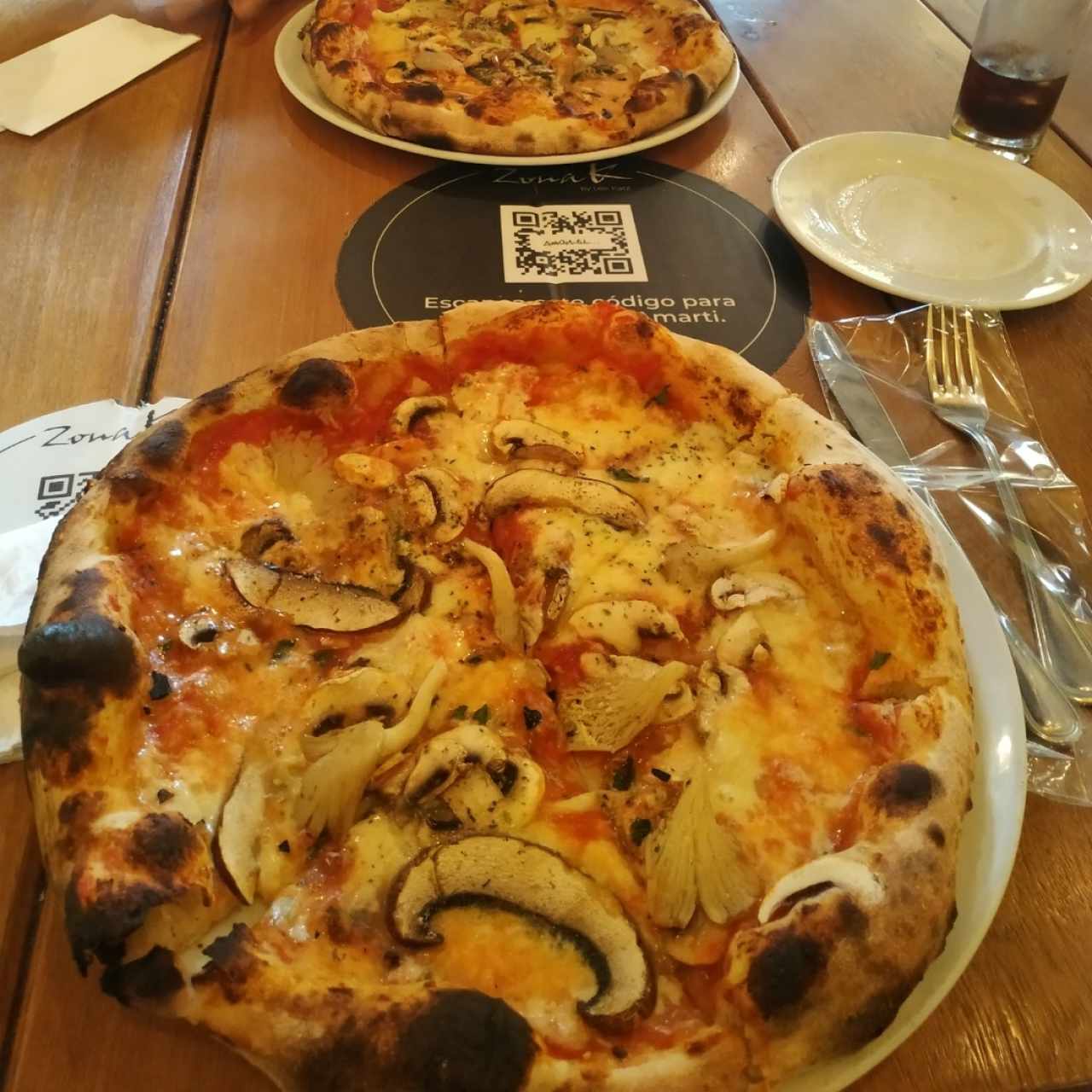 pizza de champiñones 