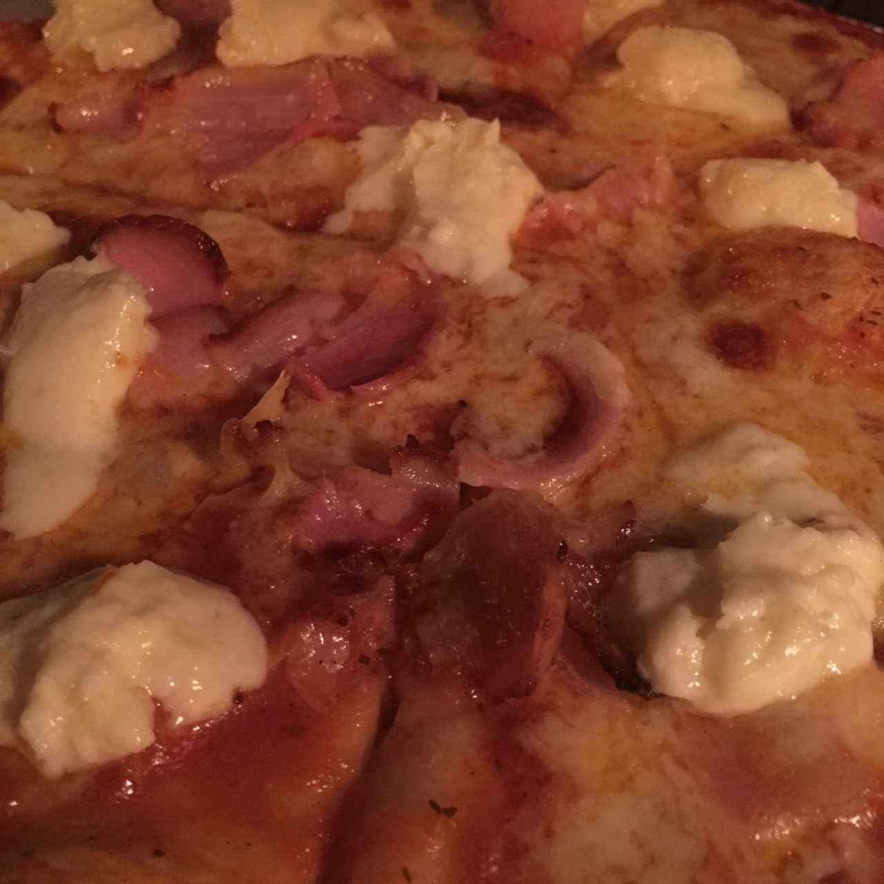 pizza con tocienta y queso telita