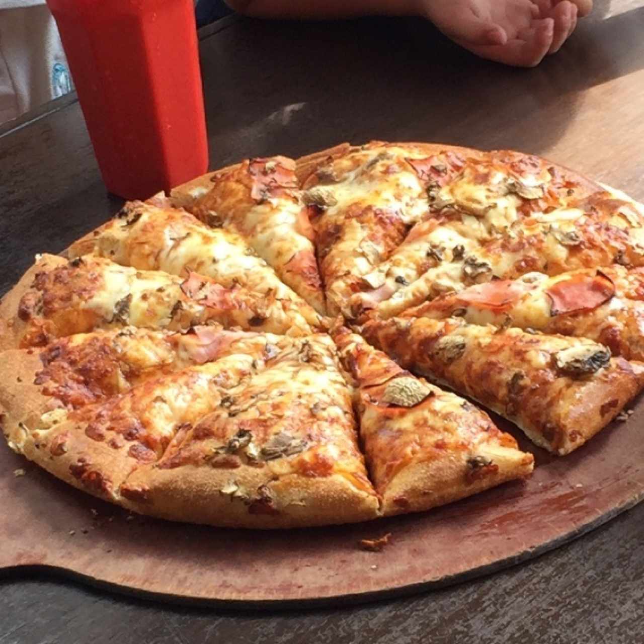 pizza con champi y jamon