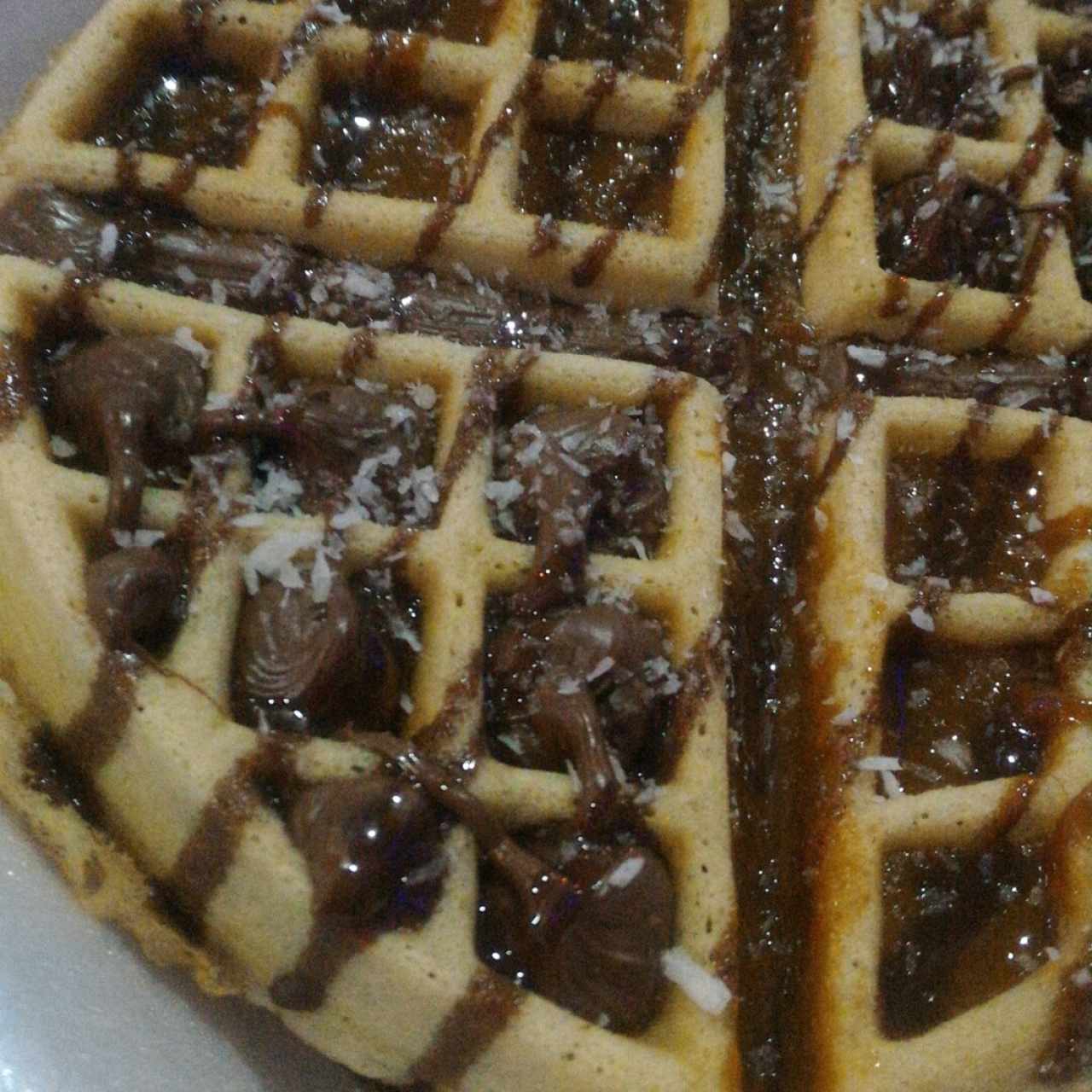 Waffles con chocolate