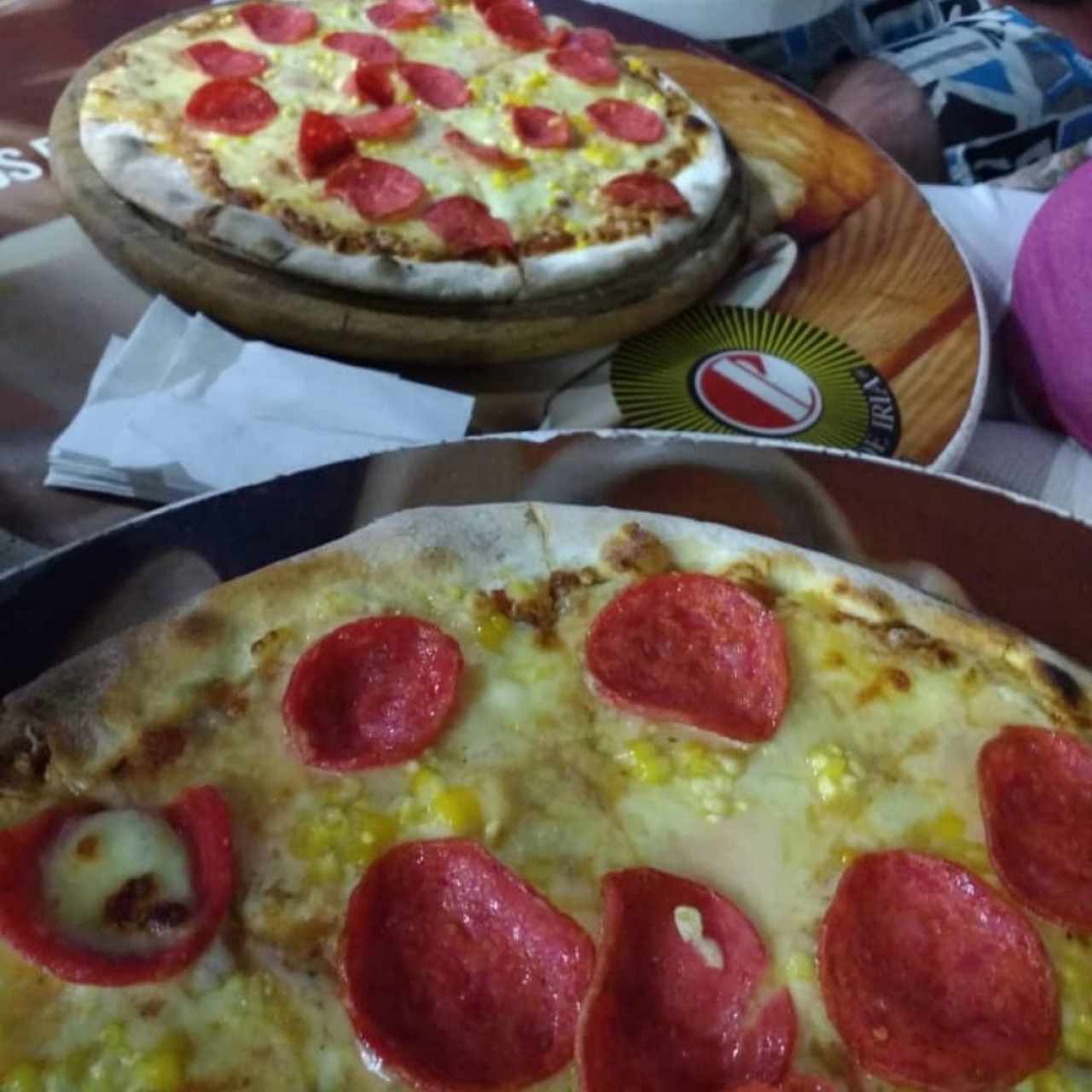 pizzas rumbera (maiz y peperoni)