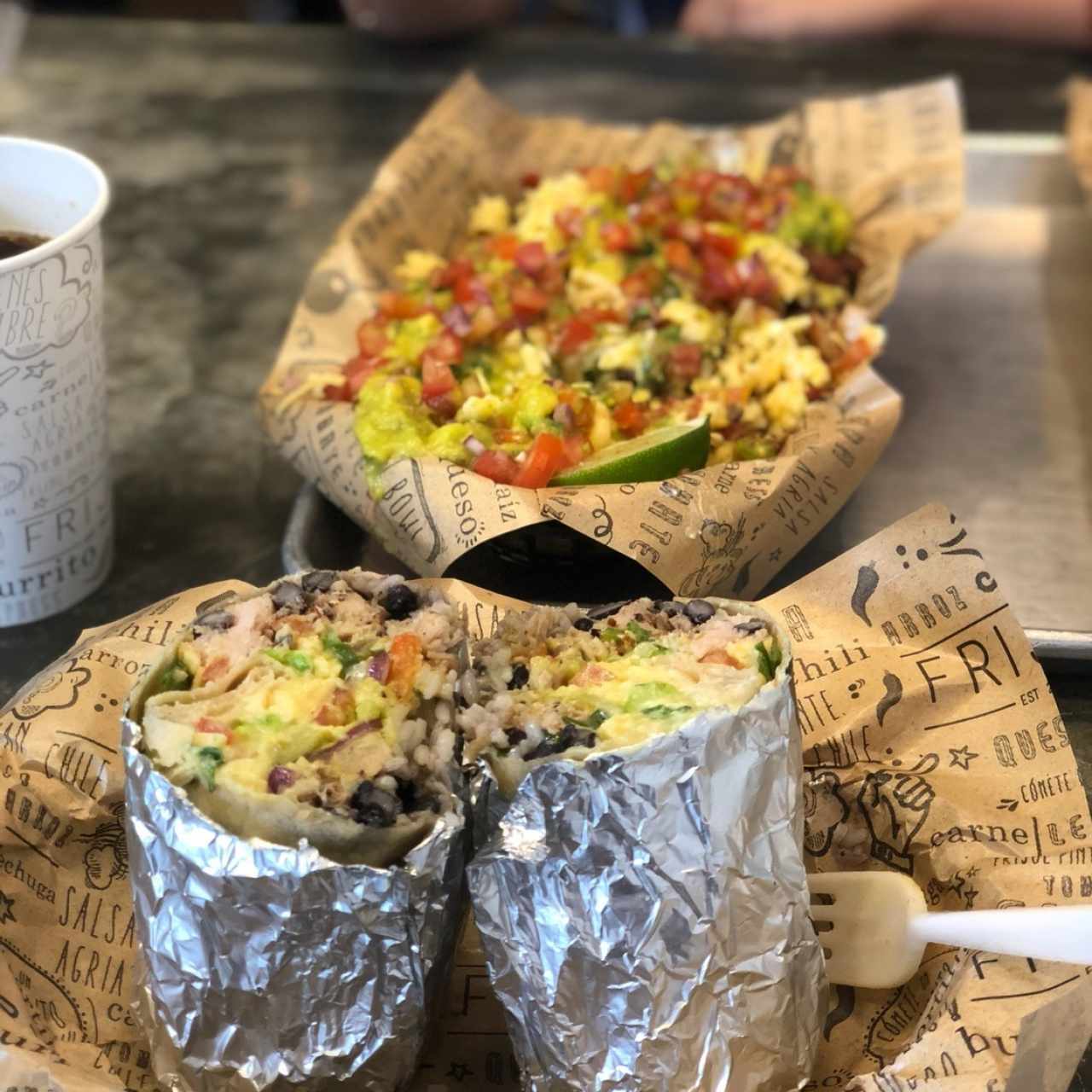 Burrito + nachos 