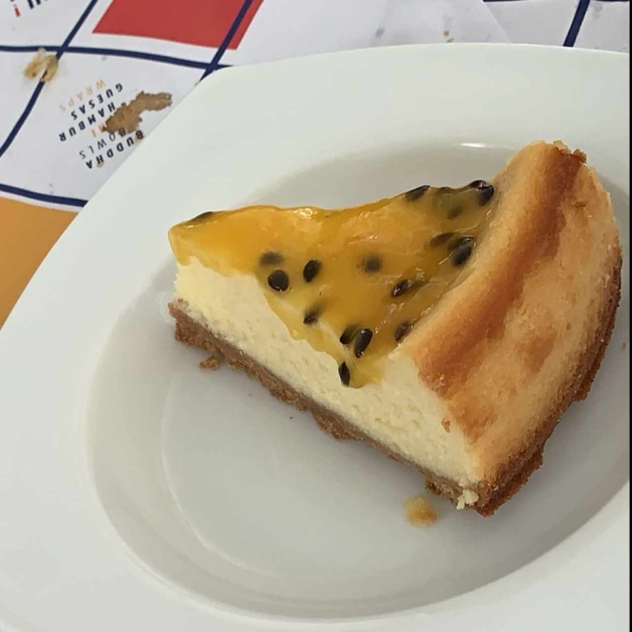 torta de queso con parchita