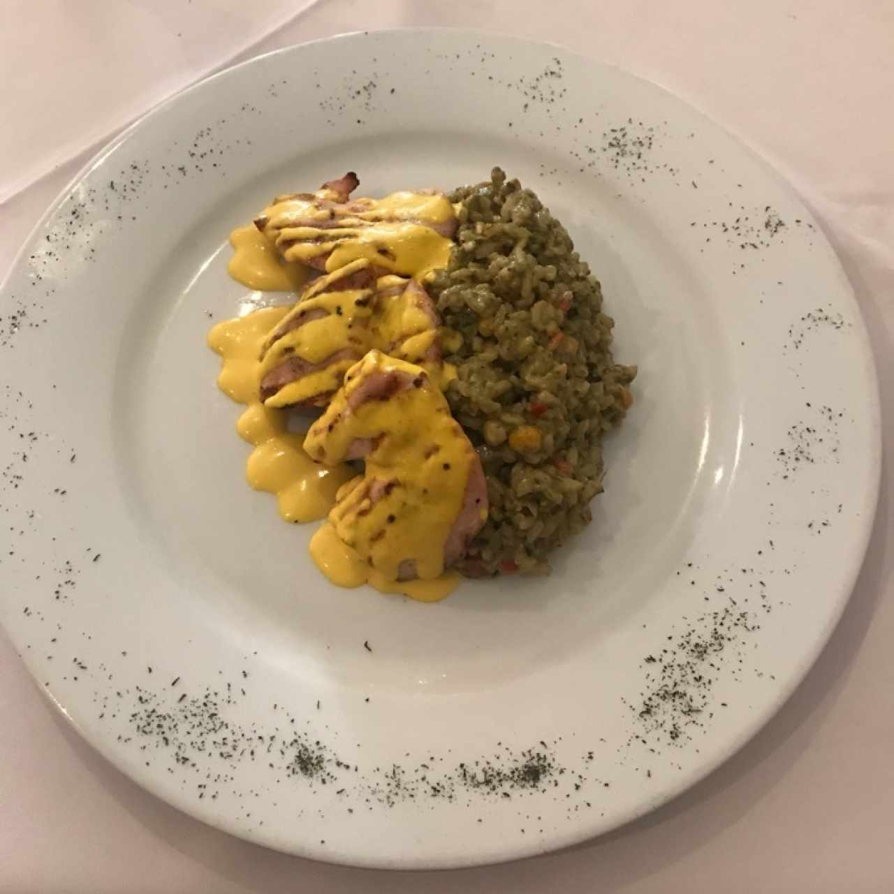 Risotto de Albahaca con Escalopas de Pollo