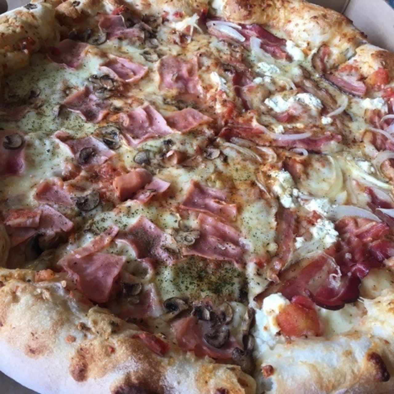 Pizzas - Jamón con Champiñón + Rosa 